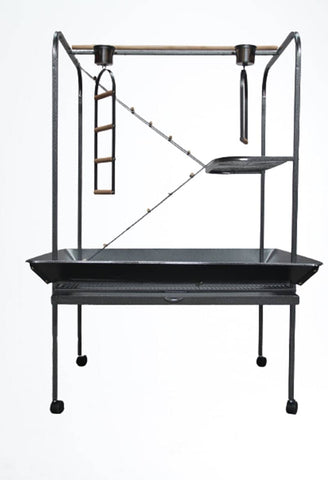 Darrahopens Pet Care > Bird XXL Bird Cage Parrot Playpen Gym Toy Stand With Swing Ladders On Wheels