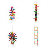 Darrahopens Pet Care > Bird YES4PETS 4 X Assorted Wood Large Hanging Swing Bird Parrot Parakeet Cockatiel Budgie Toys