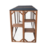 Darrahopens Pet Care > Cat Supplies 180cm Large Cat Enclosure Wooden Outdoor Cage with 3 Platforms