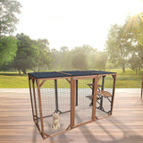 Darrahopens Pet Care > Cat Supplies 180cm Large Cat Enclosure Wooden Outdoor Cage with 3 Platforms