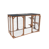 Darrahopens Pet Care > Cat Supplies 180cm Large Cat Enclosure Wooden Outdoor Cage with 3 Platforms