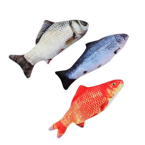 Darrahopens Pet Care > Cat Supplies 3 X Real Fish Printed Kitten Cat  Catnip Toy 20 cm