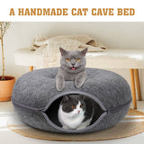 Darrahopens Pet Care > Cat Supplies Cat Tunnel Bed Felt Pet Puppy Nest Cave House Round Donut Interactive Play Toy 26823