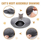 Darrahopens Pet Care > Cat Supplies Cat Tunnel Bed Felt Pet Puppy Nest Cave House Round Donut Interactive Play Toy 26823