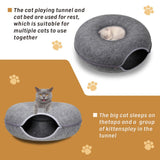 Darrahopens Pet Care > Cat Supplies Cat Tunnel Bed Felt Pet Puppy Nest Cave House Round Donut Interactive Play Toy 26823