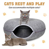 Darrahopens Pet Care > Cat Supplies Cat Tunnel Bed Felt Pet Puppy Nest Cave House Round Donut Interactive Play Toy 26823