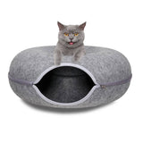 Darrahopens Pet Care > Cat Supplies Cat Tunnel Bed Felt Pet Puppy Nest Cave House Round Donut Interactive Play Toy 26823