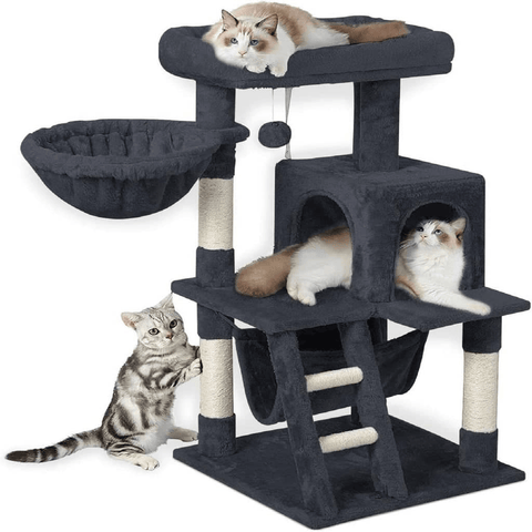 Darrahopens Pet Care > Cat Supplies Floofi 104cm Plush Cat Condo Cat Tree Dark Grey FI-CT-168-ZZ