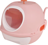 Darrahopens Pet Care > Cat Supplies Hooded Cat Toilet Litter Box Tray House With Drawer and Scoop Pink