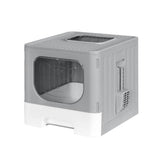 Darrahopens Pet Care > Cat Supplies i.Pet Cat Litter Box Large Tray Kitty Toilet Enclosed Hooded Foldable Scoop Grey
