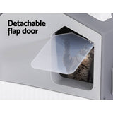 Darrahopens Pet Care > Cat Supplies i.Pet Cat Litter Box Large Tray Kitty Toilet Fully Enclosed House Hooded Scoop Mat Grey