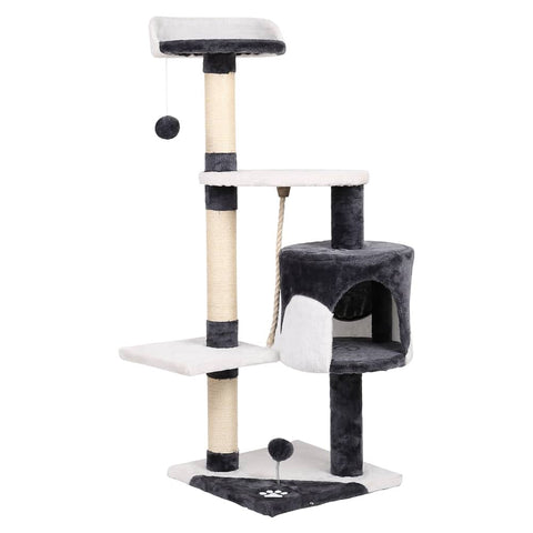 darrahopens Pet Care > Cat Supplies i.Pet Cat Tree 112cm Trees Scratching Post Scratcher Tower Condo House Furniture Wood