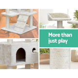darrahopens Pet Care > Cat Supplies i.Pet Cat Tree 134cm Trees Scratching Post Scratcher Tower Condo House Furniture Wood Beige