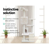 darrahopens Pet Care > Cat Supplies i.Pet Cat Tree 134cm Trees Scratching Post Scratcher Tower Condo House Furniture Wood Beige