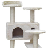 darrahopens Pet Care > Cat Supplies i.Pet Cat Tree 134cm Trees Scratching Post Scratcher Tower Condo House Furniture Wood Beige