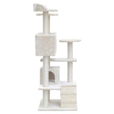 darrahopens Pet Care > Cat Supplies i.Pet Cat Tree 134cm Trees Scratching Post Scratcher Tower Condo House Furniture Wood Beige