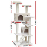darrahopens Pet Care > Cat Supplies i.Pet Cat Tree 134cm Trees Scratching Post Scratcher Tower Condo House Furniture Wood Beige