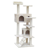 darrahopens Pet Care > Cat Supplies i.Pet Cat Tree 134cm Trees Scratching Post Scratcher Tower Condo House Furniture Wood Beige