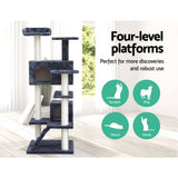 darrahopens Pet Care > Cat Supplies i.Pet Cat Tree 134cm Trees Scratching Post Scratcher Tower Condo House Furniture Wood Grey