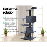 darrahopens Pet Care > Cat Supplies i.Pet Cat Tree 134cm Trees Scratching Post Scratcher Tower Condo House Furniture Wood Grey