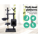 darrahopens Pet Care > Cat Supplies i.Pet Cat Tree 140cm Trees Scratching Post Scratcher Tower Condo House Furniture Wood