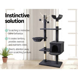 darrahopens Pet Care > Cat Supplies i.Pet Cat Tree 140cm Trees Scratching Post Scratcher Tower Condo House Furniture Wood