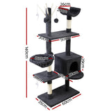 darrahopens Pet Care > Cat Supplies i.Pet Cat Tree 140cm Trees Scratching Post Scratcher Tower Condo House Furniture Wood