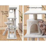 darrahopens Pet Care > Cat Supplies i.Pet Cat Tree 141cm Trees Scratching Post Scratcher Tower Condo House Furniture Wood Beige
