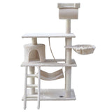 darrahopens Pet Care > Cat Supplies i.Pet Cat Tree 141cm Trees Scratching Post Scratcher Tower Condo House Furniture Wood Beige