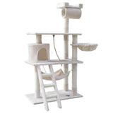 darrahopens Pet Care > Cat Supplies i.Pet Cat Tree 141cm Trees Scratching Post Scratcher Tower Condo House Furniture Wood Beige