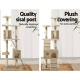 darrahopens Pet Care > Cat Supplies i.Pet Cat Tree 180cm Trees Scratching Post Scratcher Tower Condo House Furniture Wood Beige