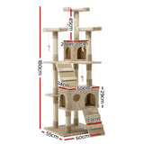 darrahopens Pet Care > Cat Supplies i.Pet Cat Tree 180cm Trees Scratching Post Scratcher Tower Condo House Furniture Wood Beige