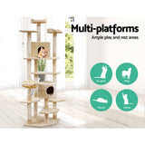 darrahopens Pet Care > Cat Supplies i.Pet Cat Tree 203cm Trees Scratching Post Scratcher Tower Condo House Furniture Wood Beige
