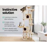 darrahopens Pet Care > Cat Supplies i.Pet Cat Tree 203cm Trees Scratching Post Scratcher Tower Condo House Furniture Wood Beige