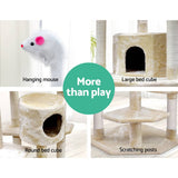 darrahopens Pet Care > Cat Supplies i.Pet Cat Tree 203cm Trees Scratching Post Scratcher Tower Condo House Furniture Wood Beige