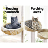 darrahopens Pet Care > Cat Supplies i.Pet Cat Tree 203cm Trees Scratching Post Scratcher Tower Condo House Furniture Wood Beige