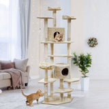 darrahopens Pet Care > Cat Supplies i.Pet Cat Tree 203cm Trees Scratching Post Scratcher Tower Condo House Furniture Wood Beige