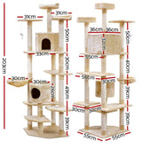 darrahopens Pet Care > Cat Supplies i.Pet Cat Tree 203cm Trees Scratching Post Scratcher Tower Condo House Furniture Wood Beige