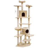 darrahopens Pet Care > Cat Supplies i.Pet Cat Tree 203cm Trees Scratching Post Scratcher Tower Condo House Furniture Wood Beige