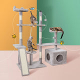 darrahopens Pet Care > Cat Supplies i.Pet Cat Tree Scratching Post Scratcher Tower Condo House Grey 135cm
