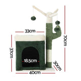 i.Pet Cat Tree Tower Scratching Post Scratcher Wood Condo Bed House Toys 70cm - Darrahopens