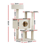 darrahopens Pet Care > Cat Supplies i.Pet Cat Tree Tower Scratching Post Scratcher Wood Condo House Bed Trees 90cm