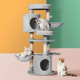 i.Pet Cat Tree Tower Scratching Post Scratcher Wood Condo House Toys Bed 123cm - Darrahopens