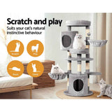 i.Pet Cat Tree Tower Scratching Post Scratcher Wood Condo House Toys Bed 123cm - Darrahopens