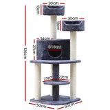 darrahopens Pet Care > Cat Supplies i.Pet Cat Tree Trees Scratching Post Scratcher Tower Condo House Grey 126cm