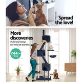 darrahopens Pet Care > Cat Supplies i.Pet Cat Tree Trees Scratching Post Scratcher Tower Condo House Grey 244cm