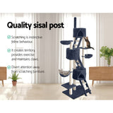 darrahopens Pet Care > Cat Supplies i.Pet Cat Tree Trees Scratching Post Scratcher Tower Condo House Grey 244cm