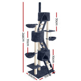 darrahopens Pet Care > Cat Supplies i.Pet Cat Tree Trees Scratching Post Scratcher Tower Condo House Grey 244cm