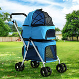 Darrahopens Pet Care > Cat Supplies i.Pet Pet Stroller Dog Pram Large Cat Carrier Travel Foldable 4 Wheels Double