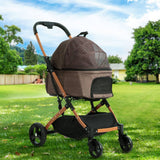 Darrahopens Pet Care > Cat Supplies i.Pet Pet Stroller Dog Pram Large Cat Carrier Travel Pushchair Foldable 4 Wheels